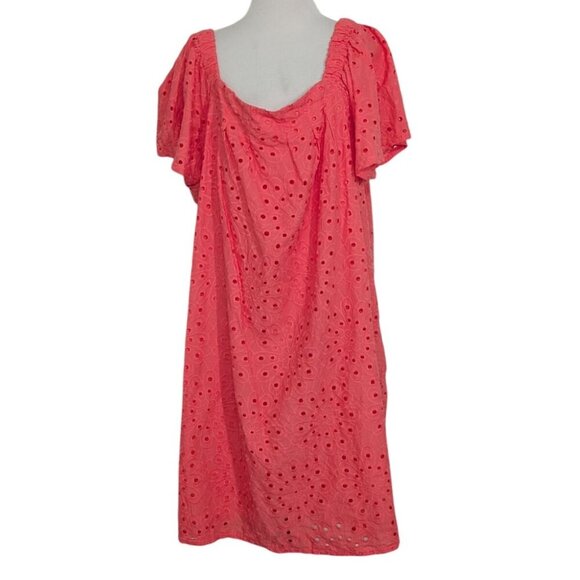 Lane Bryant Eyelet Convertible Dress Womens Size 26/28 Porcelain Rose 100% Cotto - Picture 1 of 10